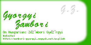 gyorgyi zambori business card